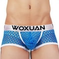 thumbnail image 5 of ZQUUVOU Men's Boxer Briefs Mesh Casual Solid Breathable Pouch (Blue,M), 5 of 8