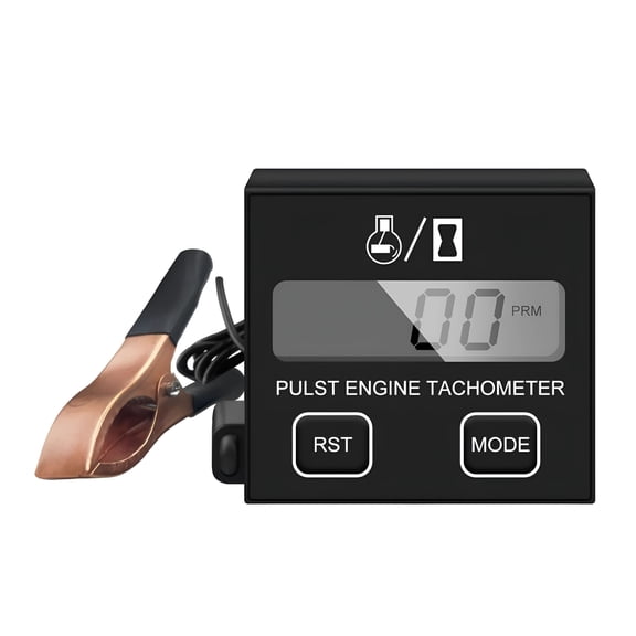 GJX Small Digital Engine Inductive Tachometer Digital Chainsaw Replaceable Battery Waterproof Tachometer for Chainsaw Marine Atv Motorcycle Utv Engine