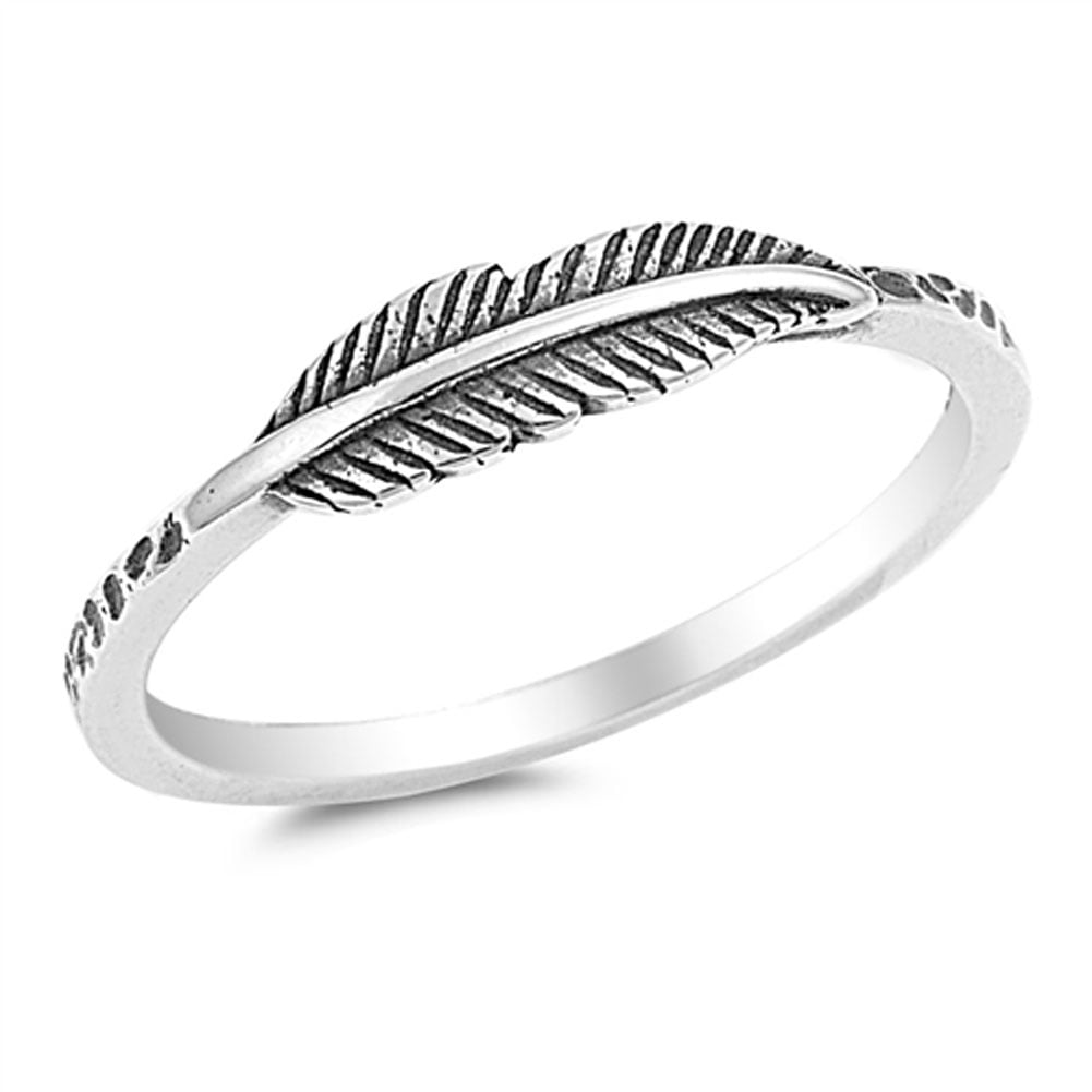 Oxidized Stackable Heart Midi Purity Ring .925 Sterling Silver Band Sizes 3-12