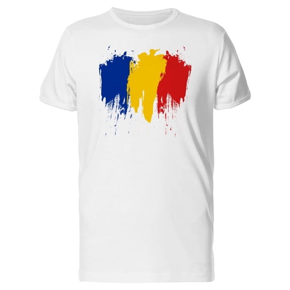 Romania In Splatter Art Tee Men's -Image by Shutterstock