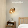 thumbnail image 2 of Rattan Wall Sconces Retro Japanese Style Bedside Wall Lamp for Bedroom Living Room Wall Light Zipper Lights EU Plug, 2 of 5