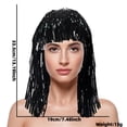 thumbnail image 2 of Colorful Tinsel Foil Wig Hat, Metallic Fringe Headpiece for Party Carnival, Cheerleader Spirit Accessory for Festivals and Cosplay Events Red, 2 of 2