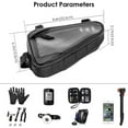 thumbnail image 3 of Bike Frame Storage Bag, Water Resistant Reflective Bicycle Triangle Bag with Two Side Pockets, Strap-On Under Seat Tool Accessories Pouch for Mountain Road Bike Trip (2L), 3 of 5
