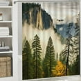thumbnail image 6 of Creowell Mountain Foggy Trees Modern Waterproof Shower Curtain Set for Country Cottage & Farmhouse Bathroom Decor with Hooks 36x72, 6 of 7