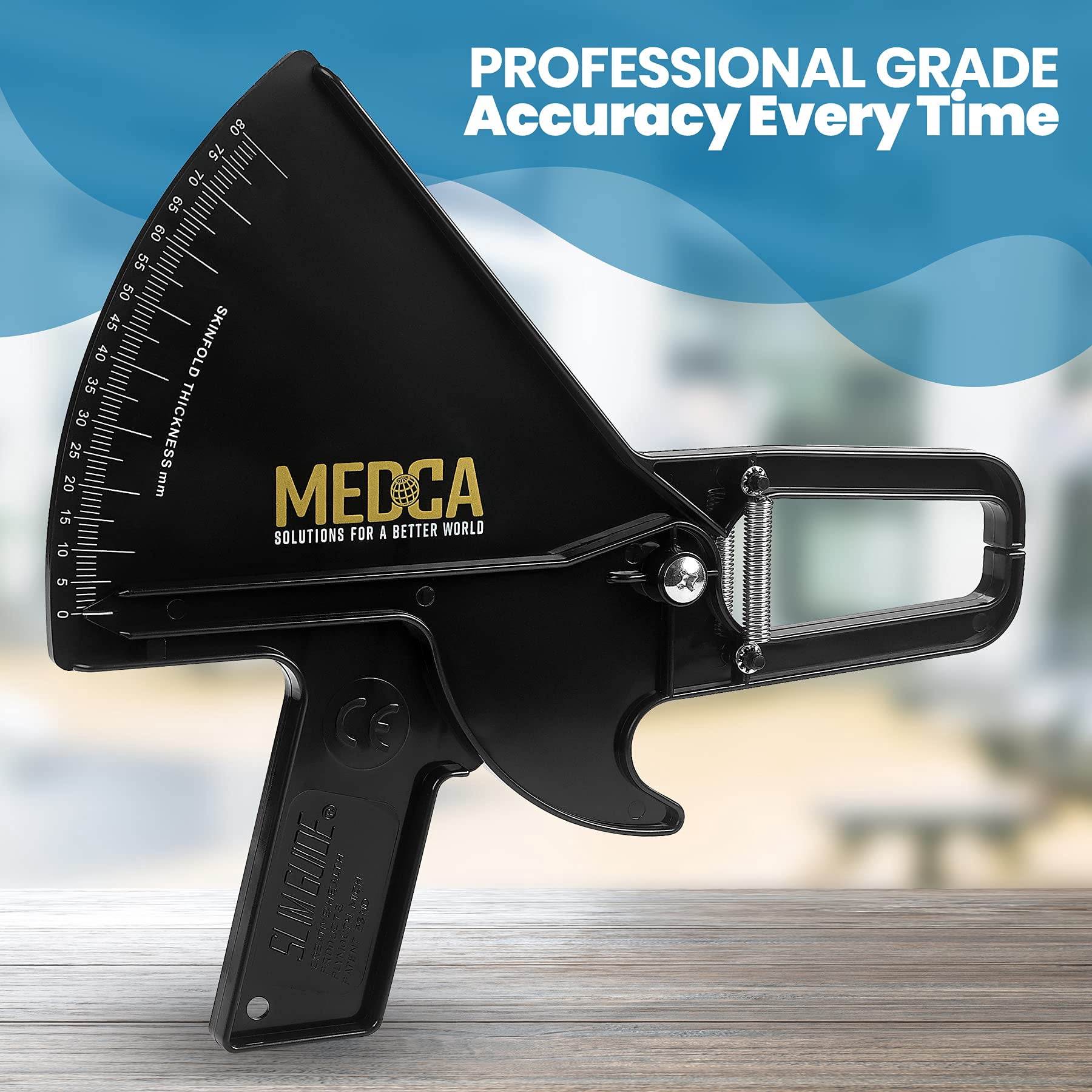 MEDca Body Handheld BMI Measure Tool Accurate Skinfold Caliper-Plastic