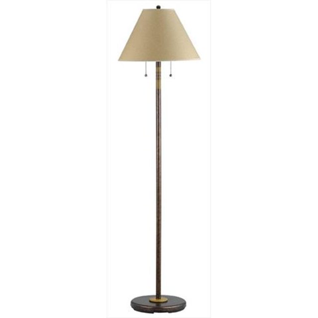 60 x 2 Lampadaire Soho avec Interrupteur à Chaînette&44; Finition Rouille