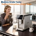 thumbnail image 5 of Automatic Espresso Maker with Built-in Grinder & Milk Frother, One-Touch Coffee Machine, 6 Custom Recipes, 1.5l Water Tank, Auto Self-Cleaning, 120v for Home & Office Use-Silver, 5 of 7