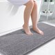 thumbnail image 1 of Alfombra de baño OLANLY Chenille extrasuave, absorbente, 120 x 60 cm, color gris, 1 of 6