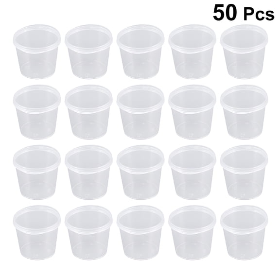 ACDANC 50pcs Portion Cups with Lids Shot Cups 25ml