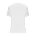 thumbnail image 5 of Fesfesfes Plus Size Fashion Women Summer Short Sleeve V-Neck Zipper Blouse Lace T-Shirt Tee Shirts Womens 6(M), 5 of 6