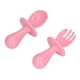thumbnail image 3 of Tenedores para niños pequeños, 2 piezas de utensilios para niños pequeños, utensilios altos para bebés, cuchara para bebé, tenedor, instalación sin esfuerzo, 3 of 8