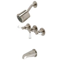 Kingston Brass KBX8138DPL Paris Three-Handle Tub and Shower Faucet, Brushed Nickel