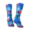 thumbnail image 3 of Goofa Bright Flowers Printed Men's Crew Socks, Soft Durable Breathable Moisture-Wicking with Odor Control Cotton socks, 3 of 9