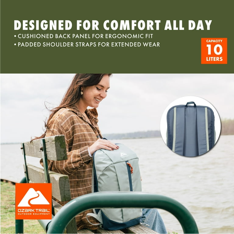 Ozark Trail 10L Day Pack, Light Green, Embossed Fabric for