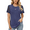 Navy Blue, variant on Weardear Womens Short Sleeve Tops Pleated Round Neck Casual T Shirts Blouses
