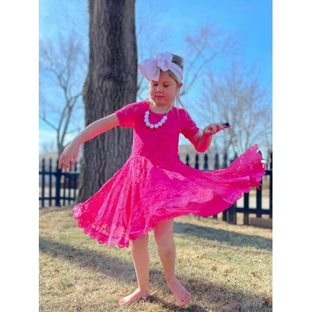 

Bright Pink Lace Dress