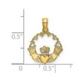 thumbnail image 2 of 15mm 14k Gold Irish Claddagh Celtic Trinity Knot In Scallop Circle High Polish and Engraved Charm Pendant Necklace for W, 2 of 2