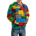 thumbnail image 6 of Colorful Blocks Pattern Men's Women Vintage 3D Hooded Sweatshirt - All-Season Loose Fit Streetwear, 6 of 6