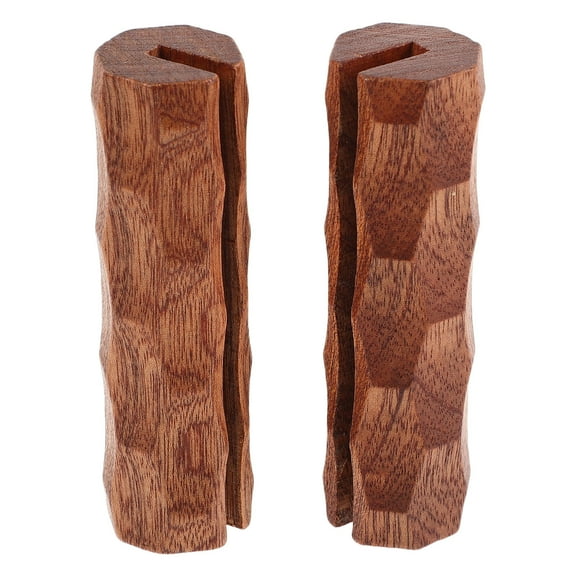 IBASETOY 1 Pair of Insulated Cast Iron Pan Handle Covers Wood for Outdoor Barbecue Cooking