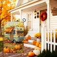 thumbnail image 2 of Fall Camper RV Garden Flag 12x18 Vertical Double Sided Autumn Pumpkin Maple Leaves Thanksgiving Holiday Outside Decorations Burlap Yard Flag BW469, 2 of 6