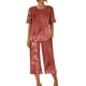 thumbnail image 5 of ICHUANYI Clearance Women's Printing Round Neck Short Sleeve Sleepshirt And Pants Sets Loungewear Pajamas With Pockets(Red, XL) ICHUANYI WER2023080901543, 5 of 8