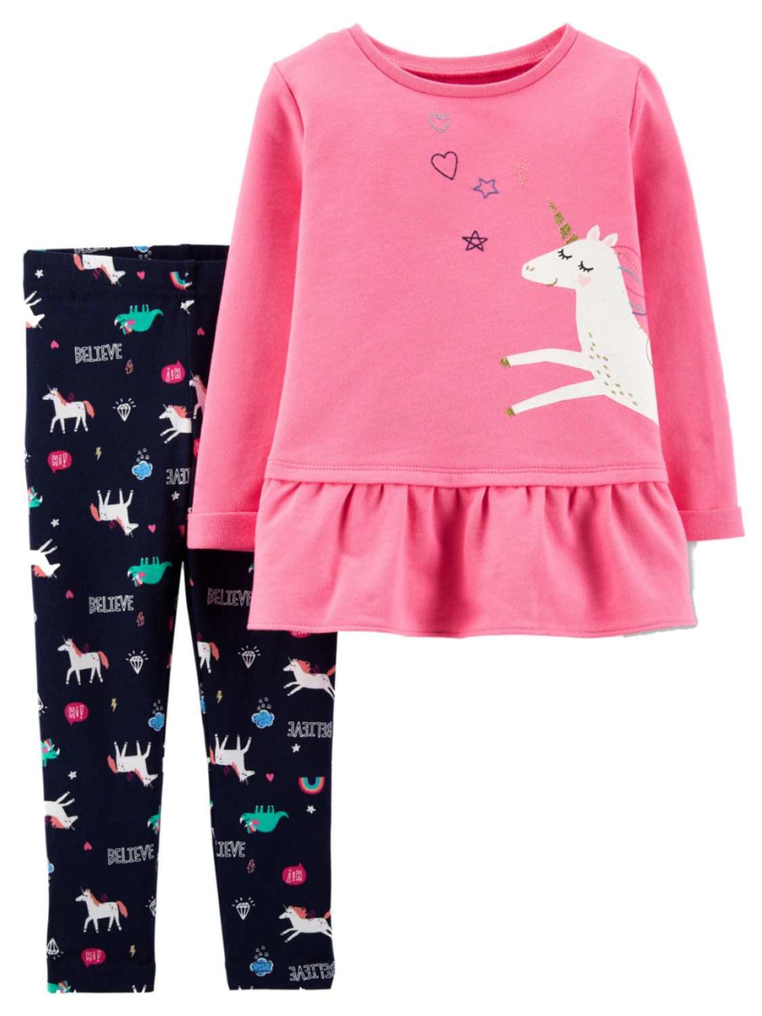Details about   Carter's Girls Long Sleeve Pink Unicorn Top 2T or 4T 