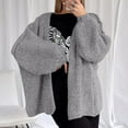 thumbnail image 5 of Stichou Cardigan Sweaters for Women Oversized Open Front Chunky Knit Cardigans Lightweight Lantern Long Sleeve Fall Sweater Gray 2XL, 5 of 8