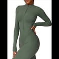 thumbnail image 3 of Mono de Entrenamiento de Larga para Mujer, con Cremallera, Pantalón y Mono Ajustado. Verde Tropical L, 3 of 10