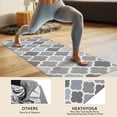 thumbnail image 4 of Blue Quatrefoil Geometric Pattern Hot Yoga Mat Towel Non Slip for Hot Yoga - Quick-Drying Yoga Mat Cover with 4 Corner Pockets with Travel Bag - Hot Yoga Towel Non Slip 74"x26", 4 of 6