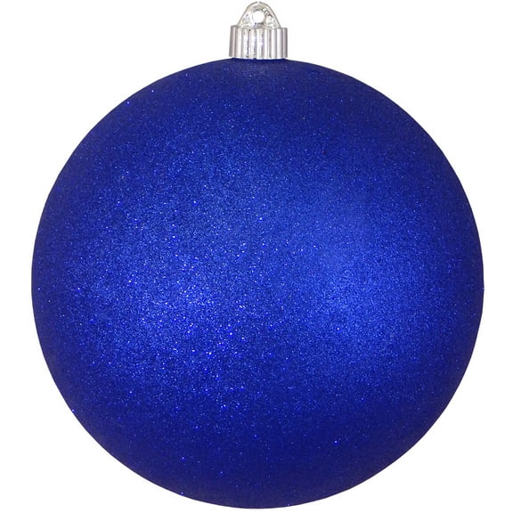 Christmas By Krebs Ornament, Commercial Grade Indoor and Outdoor Shatterproof Plastic, Water Resistant Ball Ornament Decorations (Dark Blue Glitter, 8 inch (200mm))