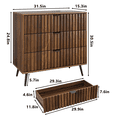 thumbnail image 6 of Smart FENDEE Bedroom Dresser with 3 Fluted Drawer Wooden Closet Storage Organizer for Bedroom,Walnut, 6 of 6