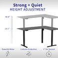 thumbnail image 4 of VIVO Black Electric 63" x 55" Corner Standing Desk, L-Shaped Workstation, 4 of 9