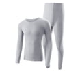 thumbnail image 1 of HBFAGFB Ensemble Thermique Haut et Bas Col Rond Vêtements de Maison Manches Longues Pantalon de Pyjama Doux Gris Taille TG, 1 of 2
