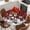 Red Black White, variant on Black Christmas Round Tablecloth, Fitted Table Cover with Elastic for 36"-44" Round Tables, Snowman Snowflake Winter Birds Table Cloth Outdoor Indoor Dinning Party Waterproof Tablecloths