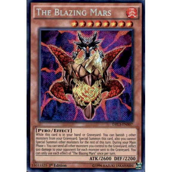 YuGiOh Dragons of Legend: Unleashed Secret Rare The Blazing Mars DRL3-EN007