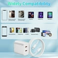thumbnail image 7 of Charger for iPhone 17 16 15 Charger Fast Charging, 20W Dual Port USB C Charger Block with 6FT USB C Charging Cable Cord for iPhone 17/17 Pro/17 Pro Max/Air/16/16e/15,iPad Pro/Air,Android Phone, 7 of 7