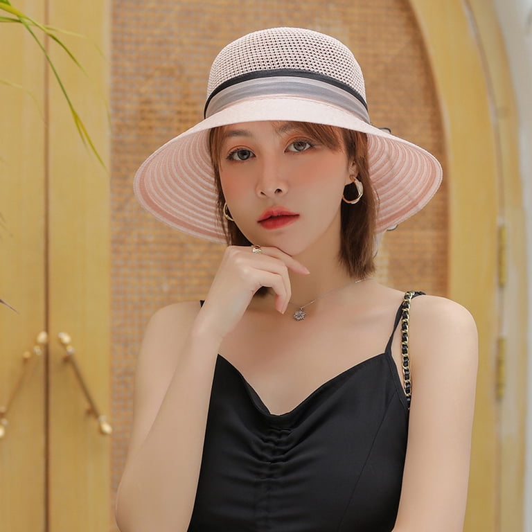 chinese dress ladies Lady Grey Black Wide Brim Hat. Hats for Men & Women
