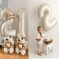 thumbnail image 5 of 40 Inch Jumbo 2 Number Balloons, 12 20 21 22 23 26 28 Numbers Balloon Birthday Decorations,Wedding, Bridal Shower Engagement Photo Shoot, Anniversary ((Cream white No 2)), 5 of 14