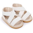 thumbnail image 3 of Infant Baby Girls Sandals Summer Crib PU Leather Bowknot Soft Anti-Slip Rubber Sole Toddler First Walkers Shoes, 3 of 6