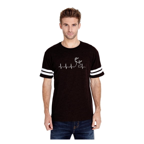 Mens Football Fine Jersey T-shirts - Heartbeat Hunting