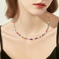 thumbnail image 3 of LYMAYTER Collier Léger Collier pour Femmes - Perles Colorées, Fausse Perle, Style Bohème, 3 of 4