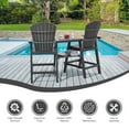 thumbnail image 3 of Tall Adirondack Chairs Set of 2 with Double Connecting Tray Patio Stools Weather Resistant for Outdoor Deck, Grey, 3 of 5