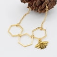 thumbnail image 5 of Guodhu Gold Plated Stainless Steel Geometric Bee Hive with Honey Bee Necklace Mother's Day Jewelry Gift, 5 of 8