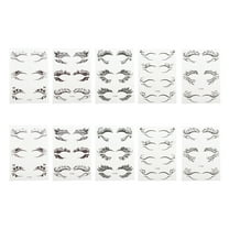 Unique Bargains 10 Pcs Realistic Temporary Tatto Eyelash Fake Tattoos Black