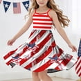 thumbnail image 1 of Odeerbi Niñas Día de La Independencia Vestido de Deslizamiento En Capas de Línea de Verano Patriótico Estrella Raya Vestido de Correa Casual, 1 of 9