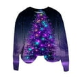 thumbnail image 4 of Women's Christmas Sweaters Sweaters for Women Trendy Loose and Cozy Christmas Round Neck Long Sleeve Sweater with Classic Holiday Prints, 4 of 4