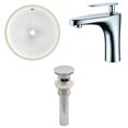 thumbnail image 1 of 16.5-in. W CUPC Round Bathroom Undermount Sink Set In White - Chrome Hardware - Overflow Drain Incl. AI-12935, 1 of 9