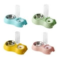 thumbnail image 3 of Double Dog Cat Bowls, Raised Pets Water and Food Bowl Set with Automatic Water Dispenser Bottle Detachable Stainless Steel Bowl No-Spill Pet Feeder for Small Medium Dogs and Cats Puppy Kitten Rabbit, 3 of 9