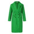 thumbnail image 3 of PMVFHDE Trench Coat Women Solid Color Elegant Autumn Winter Minimalist Double-breasted Long Sleeve Notch Lapel Long Coat Green,S, 3 of 7
