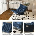 thumbnail image 3 of Tappio Multifunctional Rocking Chair Nursery Chaise Lounge Chair, Glider Rocker with Side Pocket and Removable Cushion, Modern Accent Armchair with Footrest for Outdoor and Indoor, bLUE﻿, 3 of 10
